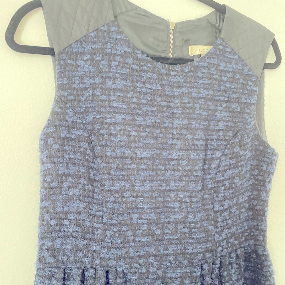 Sandro: tweed and quilted dress. Gently worn. Size: 2